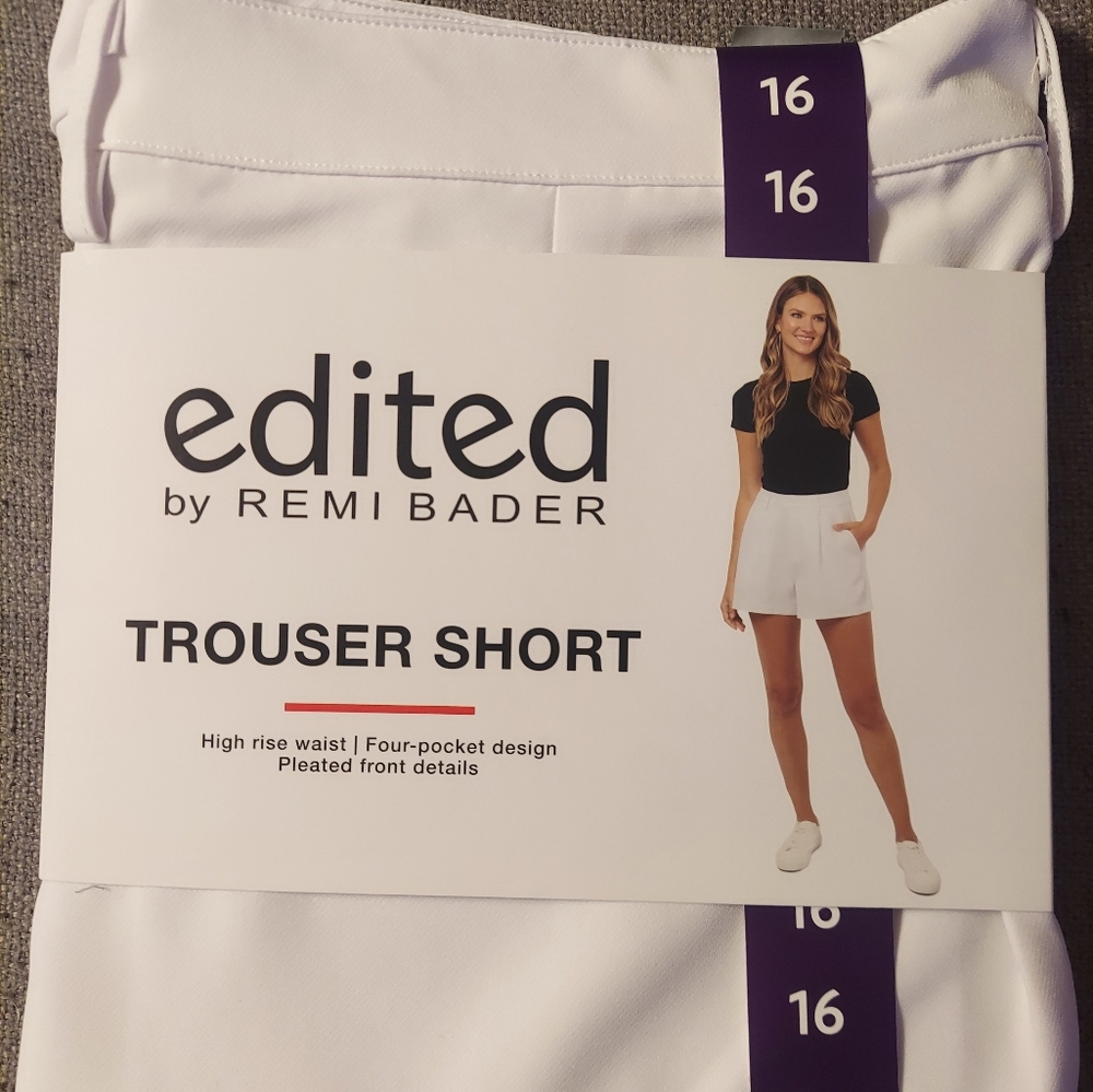 Edited by Remi Bader High-Rise White Trouser Shorts